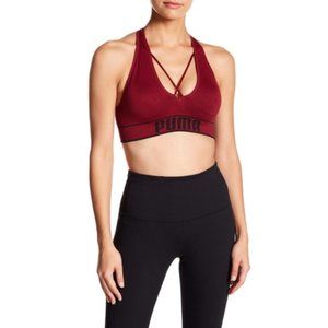 PUMA Maroon Seamless Plunge Sports Bra